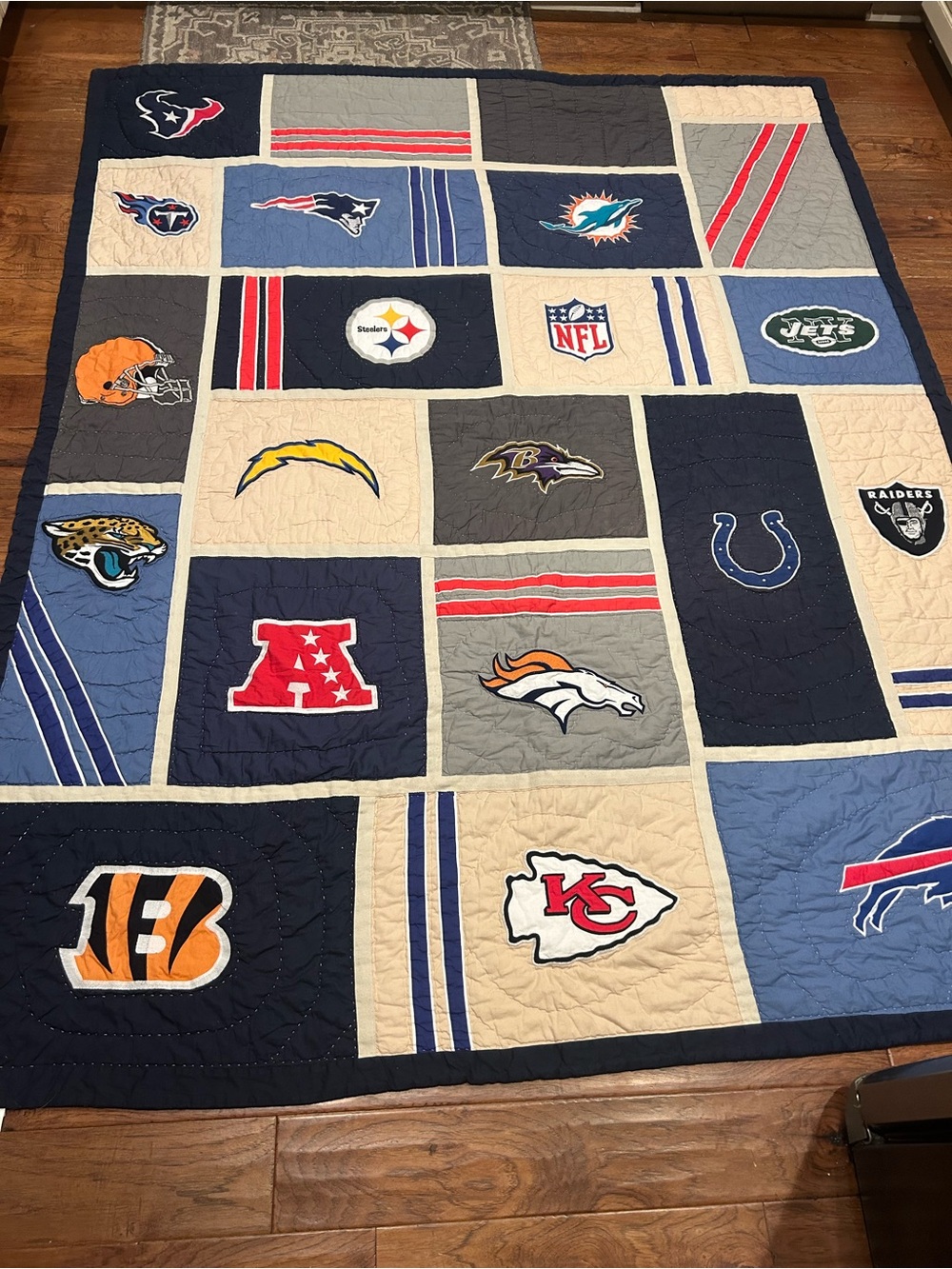 Pottery Barn Teen NFL AFC Patchwork Quilt Twin